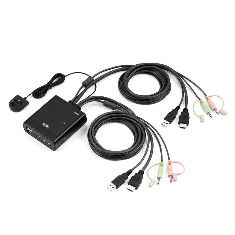 SANWA SUPPLY パソコン切替器 PC2台 HDMI 4K60Hz 手元スイッチ SANWA SUPPLY パソコン切替器 PC2台 HDMI 4K60Hz 手元スイッチ