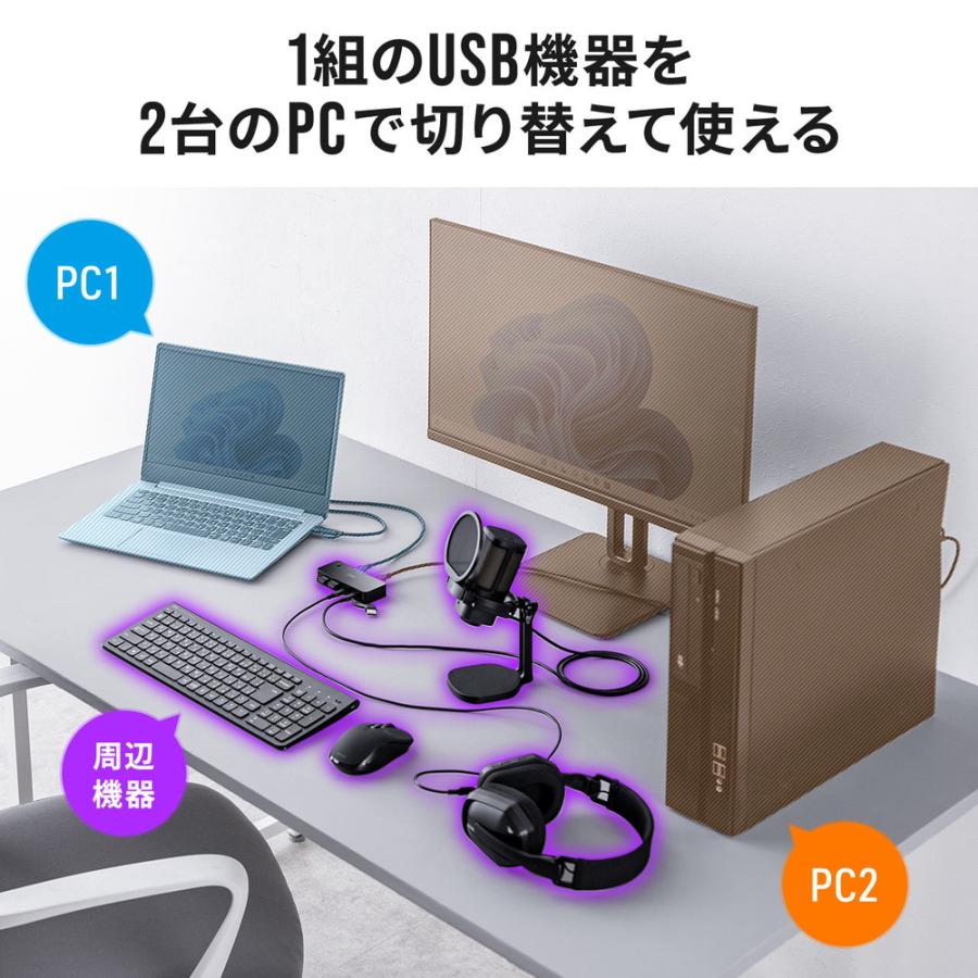 SANWA SUPPLY（サンワサプライ） USB切替器 2系統4ポート USB A/Type C