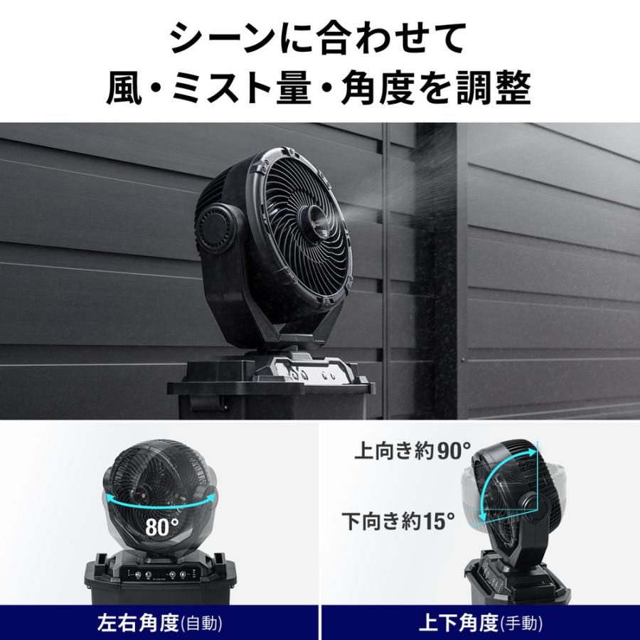 SANWA SUPPLY（サンワサプライ） ミストファン 充電式 大型 屋外