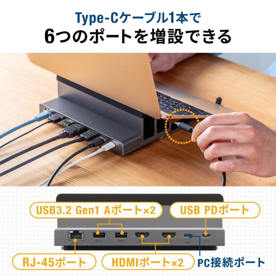 SANWA SUPPLY（サンワサプライ） ドッキングステーション USB Type-C