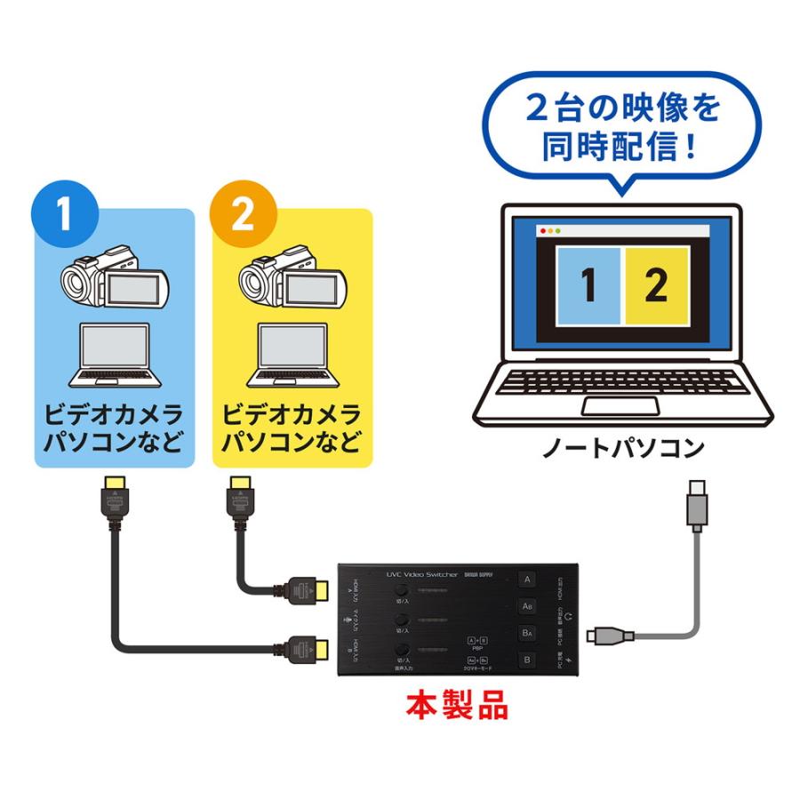 SANWA SUPPLY（サンワサプライ） HDMIキャプチャー 2入力 2台映像同時