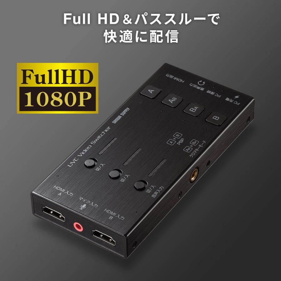 SANWA SUPPLY（サンワサプライ） HDMIキャプチャー 2入力 2台映像同時