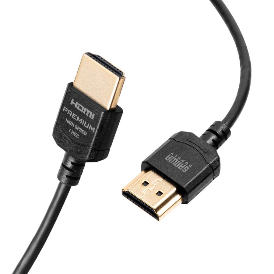 HDMIケーブル プレミアムHDMI スーパースリムタイプ スリムコネクタ ケーブル直径約3.2mm 4K60Hz HDR対応 1m EZ5-HD026-10 ネコポス対応｜esupply｜12