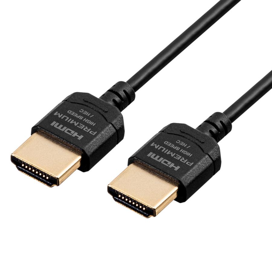 HDMIケーブル プレミアムHDMI スーパースリムタイプ スリムコネクタ ケーブル直径約3.2mm 4K60Hz HDR対応 1m EZ5-HD026-10 ネコポス対応｜esupply｜14