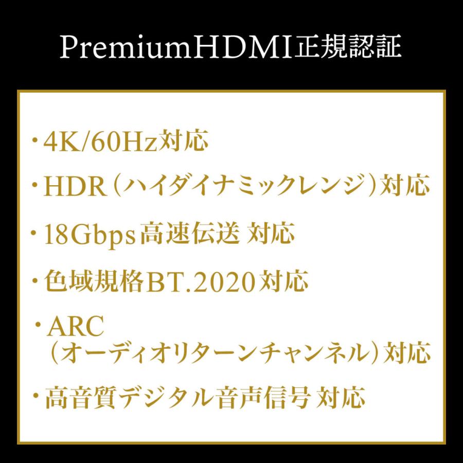 HDMIケーブル プレミアムHDMI スーパースリムタイプ スリムコネクタ ケーブル直径約3.2mm 4K60Hz HDR対応 1m EZ5-HD026-10 ネコポス対応｜esupply｜08