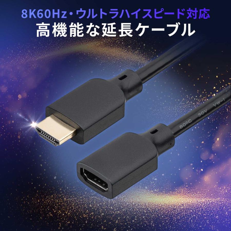 HDMIケーブル　ハイエンド用　120cm SANWA SUPPLY（サンワサプライ） HDMI延長ケーブル 10cm 8K60Hz