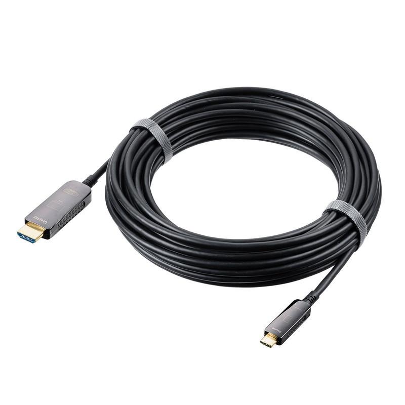 SANWA SUPPLY USB Type-C To HDMI 変換ケーブル 光ファイバー 10m 4K 