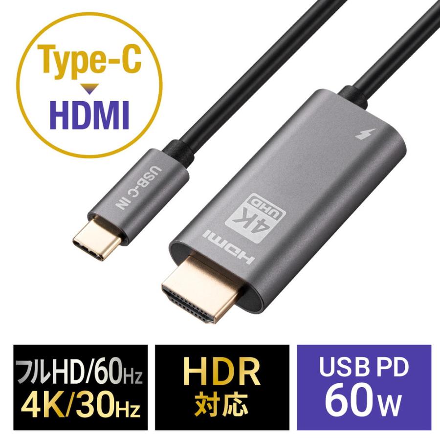 SANWA SUPPLY（サンワサプライ） USB Type-C HDMI変換アダプタ 4K/30Hz