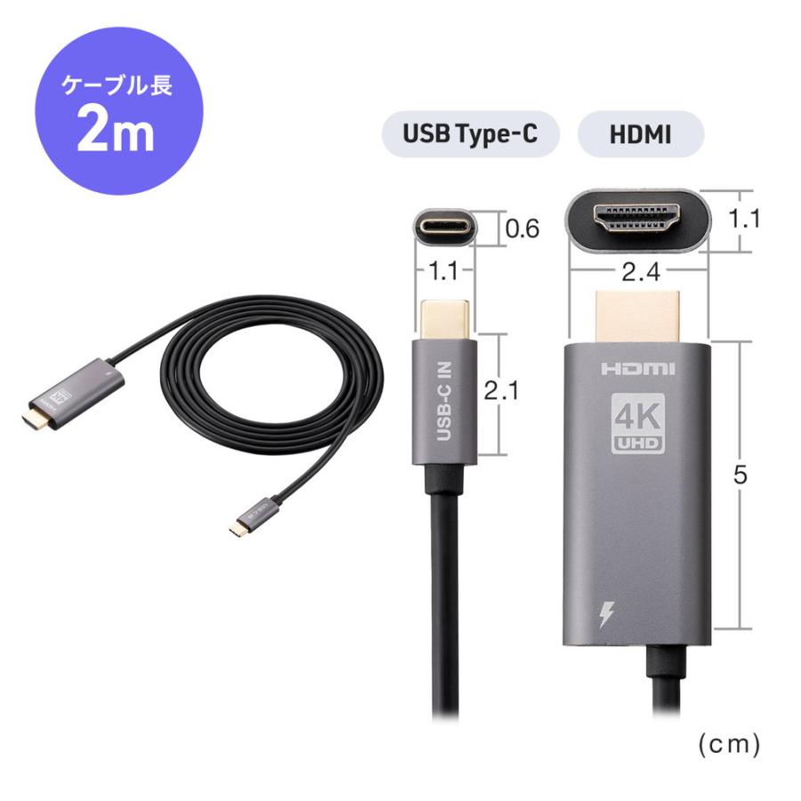 SANWA SUPPLY（サンワサプライ） USB Type-C HDMI変換アダプタ 4K/30Hz