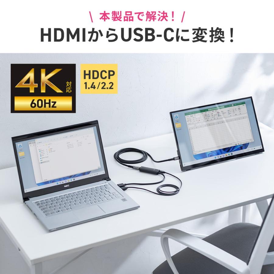 SANWA SUPPLY（サンワサプライ） HDMI to USB-C 変換アダプタ 4K/60Hz