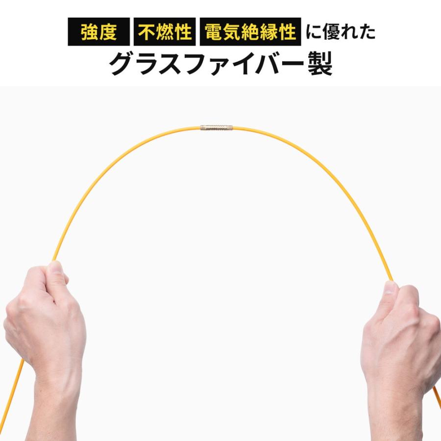 SANWA SUPPLY（サンワサプライ） 予約 通線ワイヤー 通線ロッド ジョイントタイプ 1m 10本セット 最大10m ロッド径4mm ...