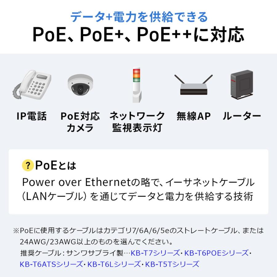 SANWA SUPPLY（サンワサプライ） LAN中継アダプタ 回転式 3Dコネクタ カテゴリ6A 10Gbps PoE/PoE+/PoE++ ...