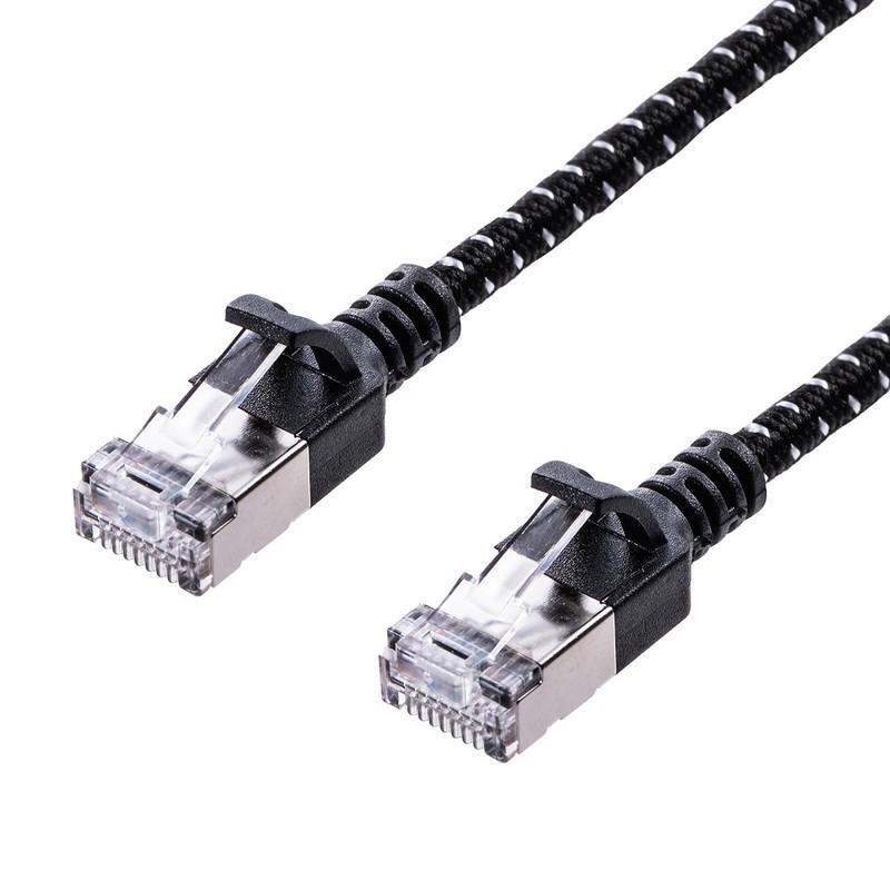 ピンク　CAT7細径メッシュLANケーブル (1m) メスーメス ピンク CAT7細径メッシュLANケーブル (1m) メスーメス