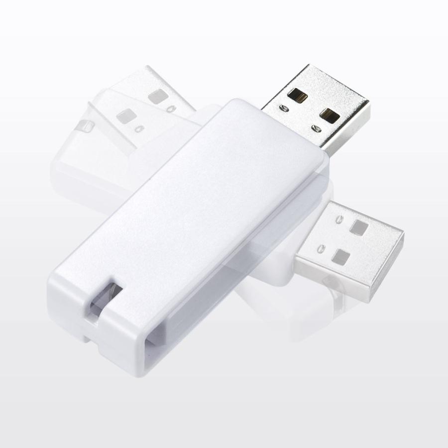 USBメモリ 64GB USB3.0 スイング式 キャップレス ストラップ付 ホワイト EZ6-3US64GW ネコポス対応｜esupply｜10