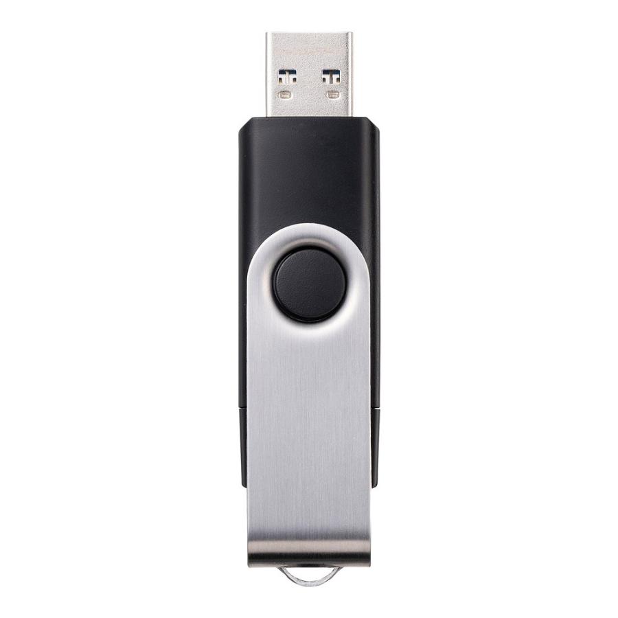 USBメモリ 16GB USB A タイプC 両対応 ネックストラップ付き スイング式 おすすめ 名入れ対応 3USCA16G EZ6-3USCA16G ネコポス対応 | SANWA SUPPLY | 16