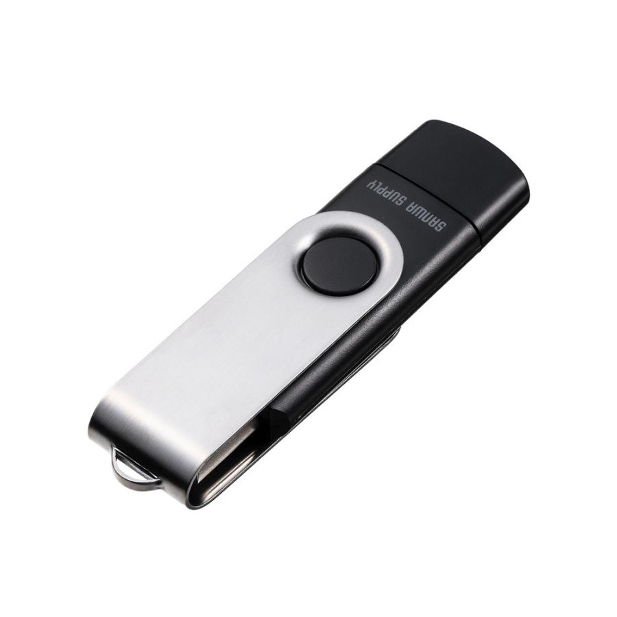 USBメモリ 32GB USB A タイプC 両対応 ネックストラップ付き スイング式 おすすめ 名入れ対応 3USCA32G EZ6-3USCA32G ネコポス対応 | SANWA SUPPLY | 09