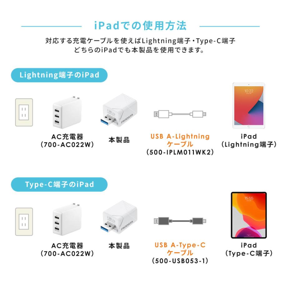 iPhone iPad バックアップ USBメモリ 128GB MFi認証 USB3.2 Gen1 USB3.1/3.0 EZ6-IPLA128GB3｜esupply｜11