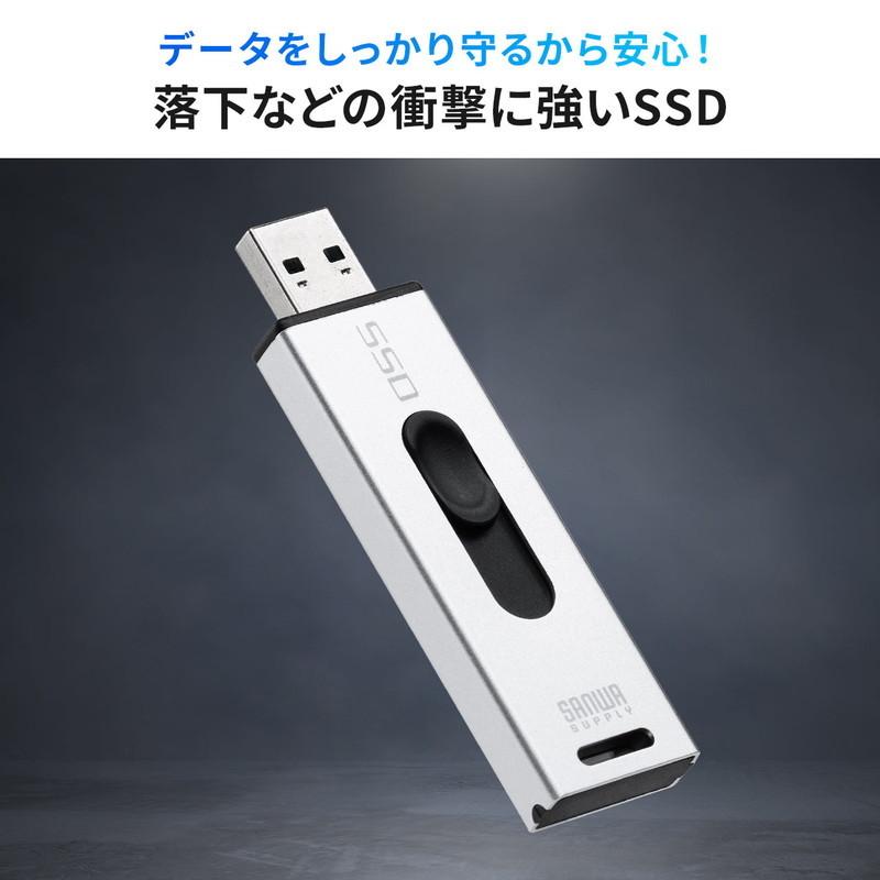 スティック型SSD 256GB 外付け USB3.2 Gen2 小型 テレビ録画最大31時間 ゲーム機 PS5/PS4 スライド式 直挿し シルバー EZ6-USSD256GS ネコポス対応｜esupply｜12