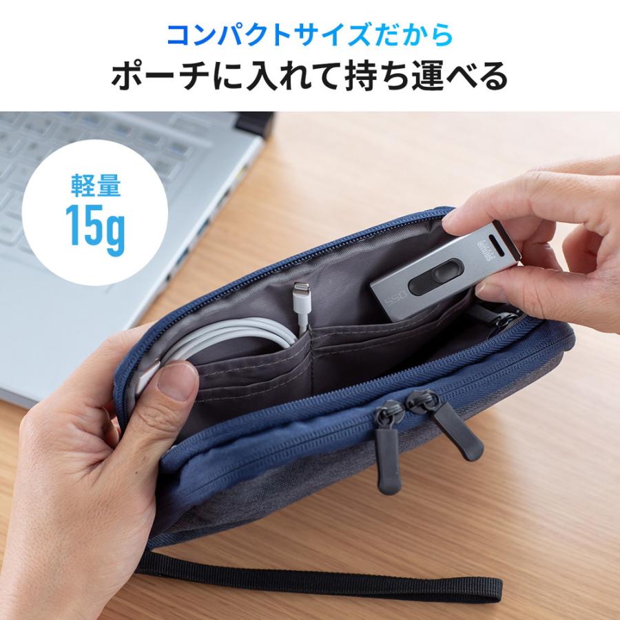 スティック型SSD 2TB 外付け USB3.2 Gen2 小型 テレビ録画最大250時間 ゲーム機 PS5/PS4 スライド式 直挿し シルバー EZ6-USSD2TBS_9