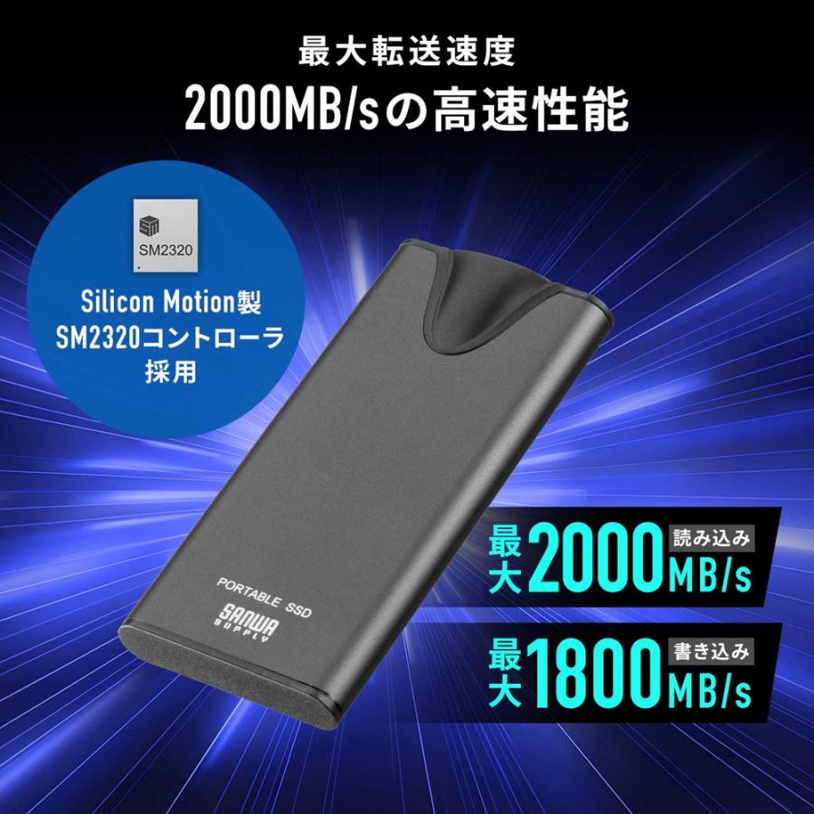 外付けSSD 1TB  iPhone type-c プレステ5 小型 USB PS5 ポータブルSSD EZ6-USSH1TBの画像