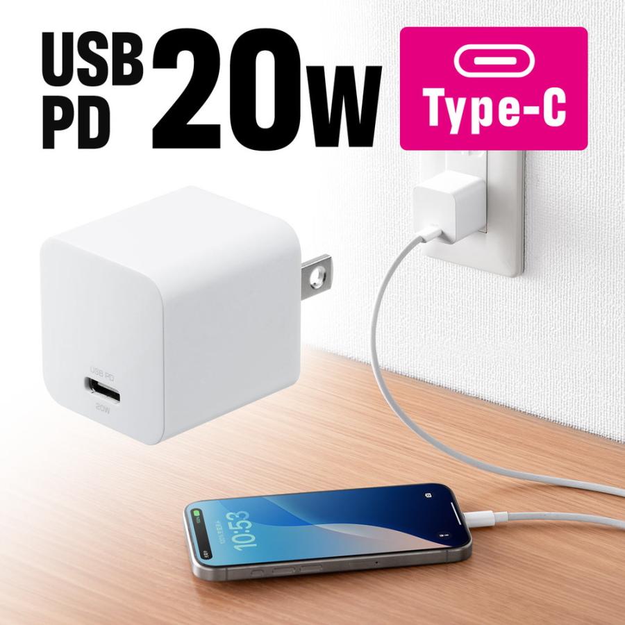 サンワサプライ USB-C充電器 EZ7-AC040W