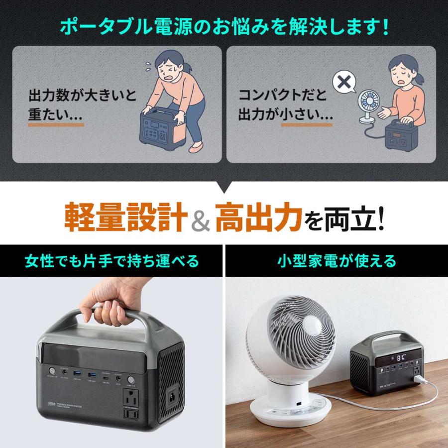 SANWA SUPPLY（サンワサプライ） ポータブル電源 192Wh AC出力 300W