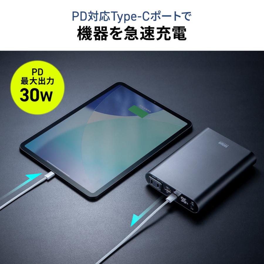 SANWA SUPPLY（サンワサプライ） モバイルバッテリー AC出力対応 大