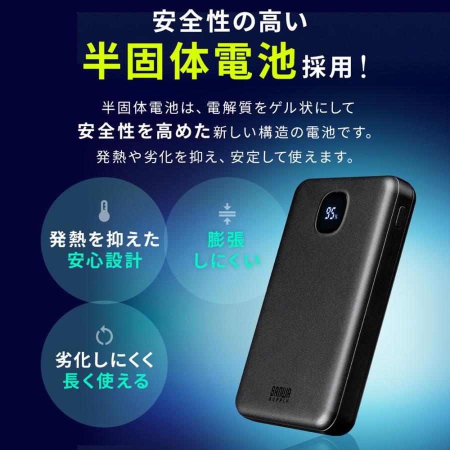 SANWA SUPPLY（サンワサプライ） モバイルバッテリー 半固体電池 準