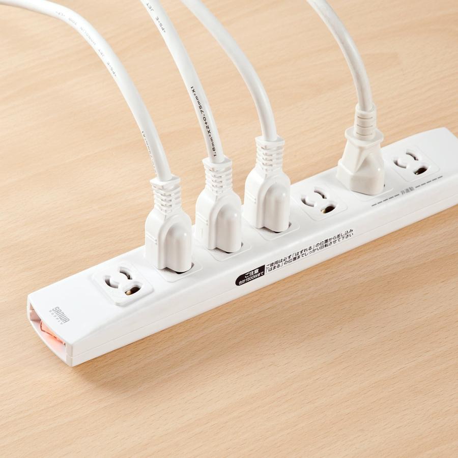 電源タップ（一括集中スイッチ付き・マグネット固定・雷サージ対応・3P・2m・2Pプラグ・7個口） SANWA SUPPLY（サンワサプライ） 電源タップ 一括集中スイッチ