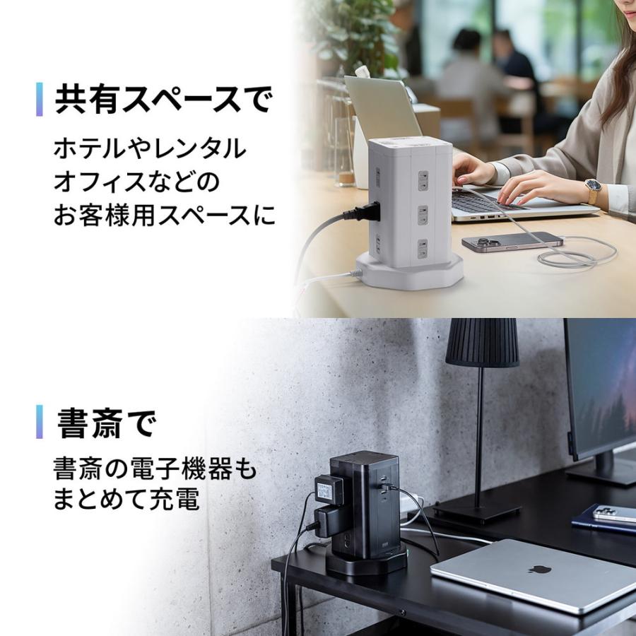 SANWA SUPPLY（サンワサプライ） 電源タップ タワー 12個口 PD 20W対応