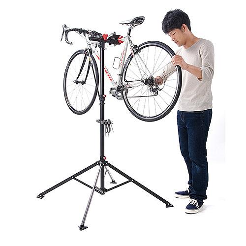 自転車メンテナンススタンド ワークスタンド ディスプレイスタンド 118〜200cm 工具トレー付 EZ8-BYWST1｜esupply｜06