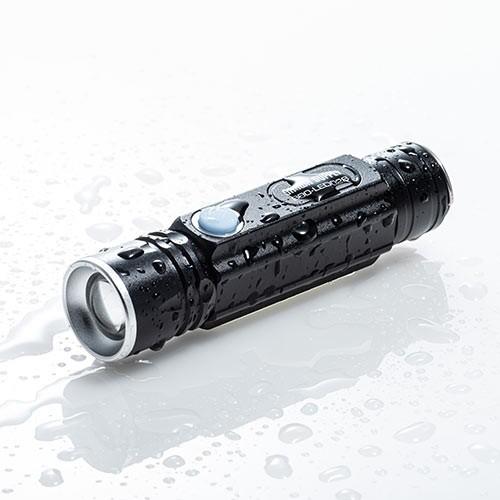 SANWA SUPPLY LED懐中電灯 USB充電 防水 IPX4 最大180ルーメン