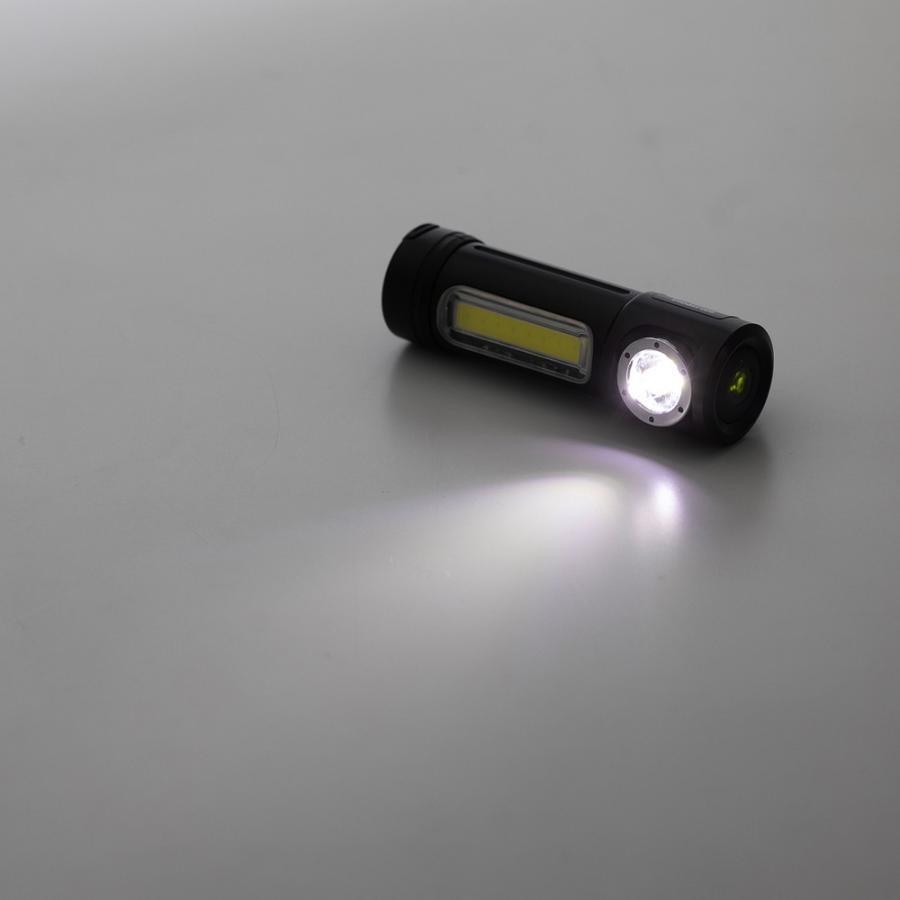 小型防水LEDライト USB充電式 マグネット内蔵 防水仕様 IPX6 最大400ルーメン 面発光COB LED 自転車用アタッチメント付き EZ8-LED064｜esupply｜21