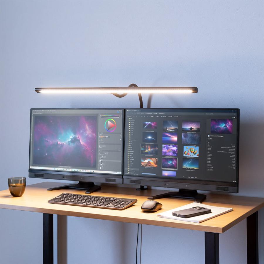 ワイドLEDデスクライト 80cm クランプ式 調光 調色 ハンドセンサー EZ8-LED080の画像