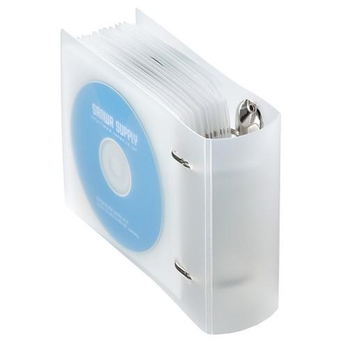 SANWA SUPPLY リング式DVD・CDケース 2穴 ファイルタイプ 36枚