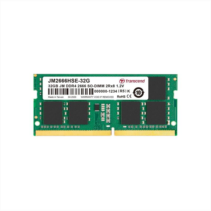 ノートパソコン用メモリ Transcend 32GB DDR4-2666 PC4-21300 SO-DIMM JM2666HSE-32G トランセンド製 ネコポス対応｜esupply