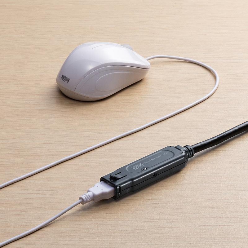 SANWA SUPPLY USB3.2アクティブリピーターケーブル 10m延長 抜け止め