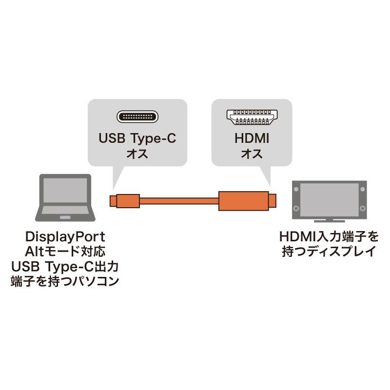 SANWA SUPPLY（サンワサプライ） タイプC-HDMI変換ケーブル 2m Type-C