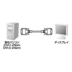 DVIケーブル 10m DVIディスプレイ用ケーブル デジタル・シングルリンク用 KC-DVI-100G サンワサプライ｜esupply｜02