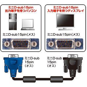 極細ディスプレイケーブル 5m スリムタイプ アナログRGB VGA  KC-VMH5 サンワサプライ ネコポス非対応｜esupply｜03