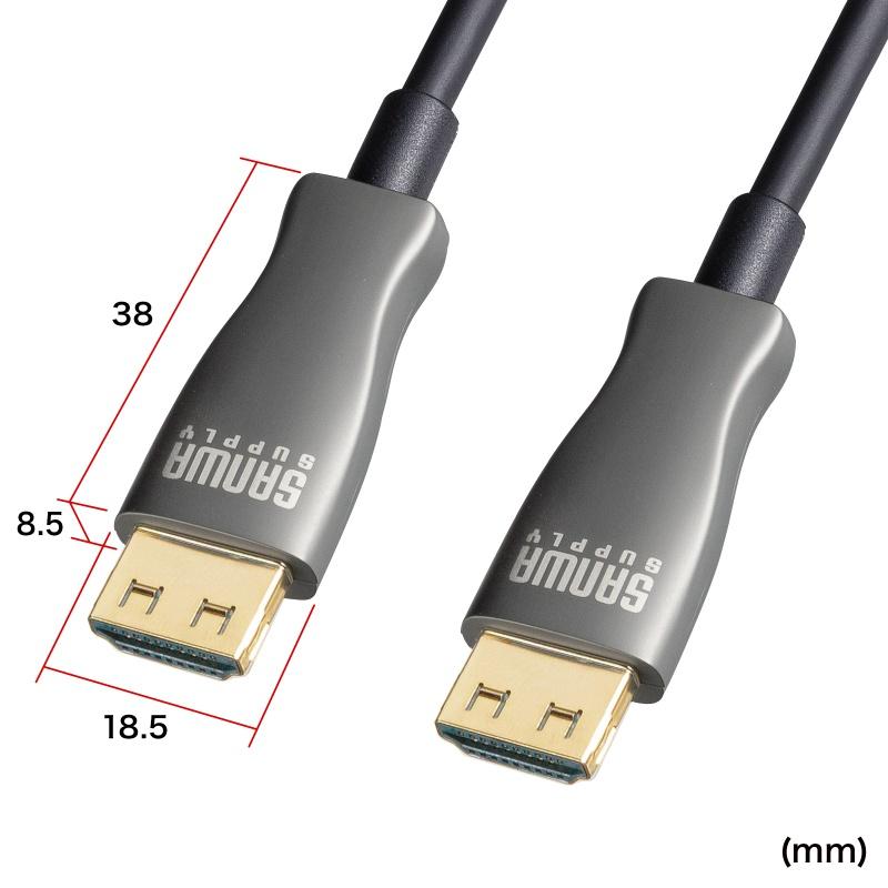 HDMI光ファイバーケーブル 20m 4K60Hz 18Gbps HDR ARC ラッチ付 KM-HD20-PFB20L サンワサプライ_20