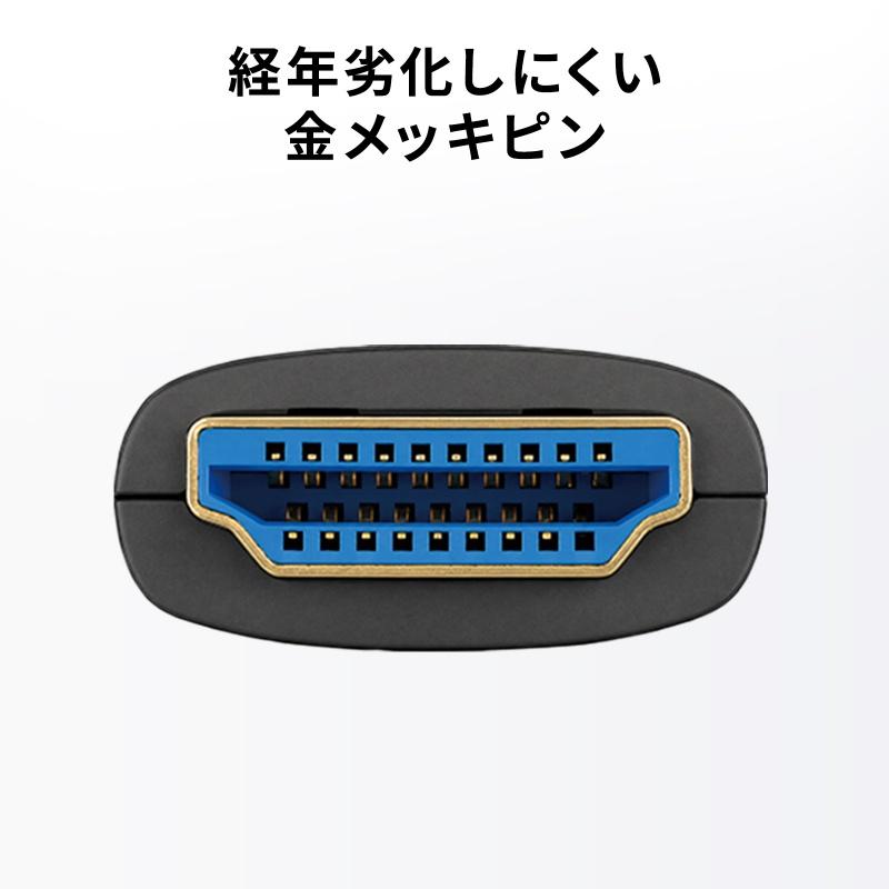 HDMI光ファイバーケーブル 20m 4K60Hz 18Gbps HDR ARC ラッチ付 KM-HD20-PFB20L サンワサプライ_8
