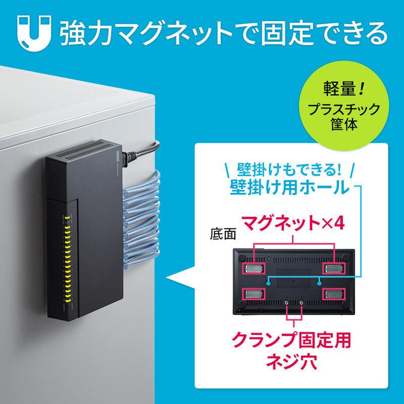 ギガビット対応 スイッチングハブ(24ポート・マグネット付き） サンワサプライ ギガビット対応 スイッチングハブ(24ポート