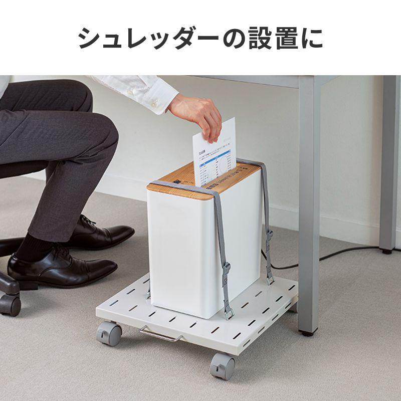 プリンタ台 ロータイプ 床置き キャスター付 スチール製 幅50cm×奥行き50cm ホワイト LPS-T5050FK サンワサプライの画像