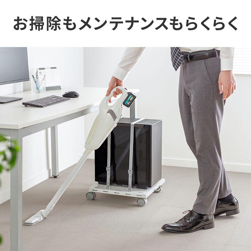 プリンタ台 ロータイプ 床置き キャスター付 スチール製 幅60cm×奥行き60cm ホワイト LPS-T6060FK サンワサプライ_6