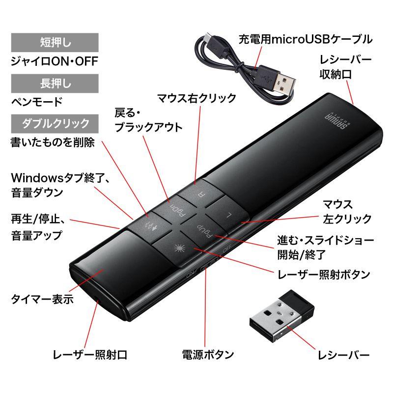 SANWA SUPPLY タイマー付きプレゼンテーションマウス 赤色光 SANWA SUPPLY タイマー付きプレゼンテーションマウス 赤色光