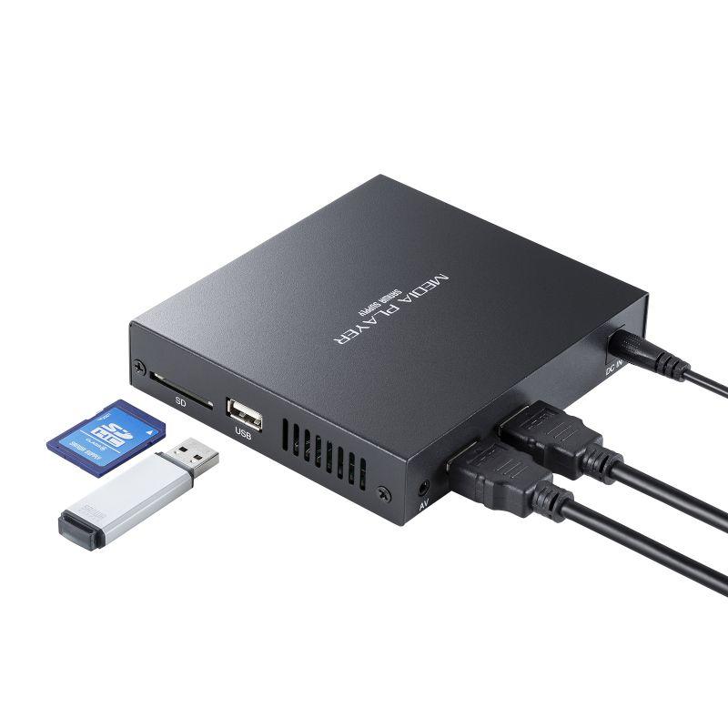 メディアプレーヤー デジタルサイネージ セットトップボックス HDMI出力 2画面対応 MP4 MP3 対応 USBメモリ SDカード MED-PL2K202｜esupply｜12