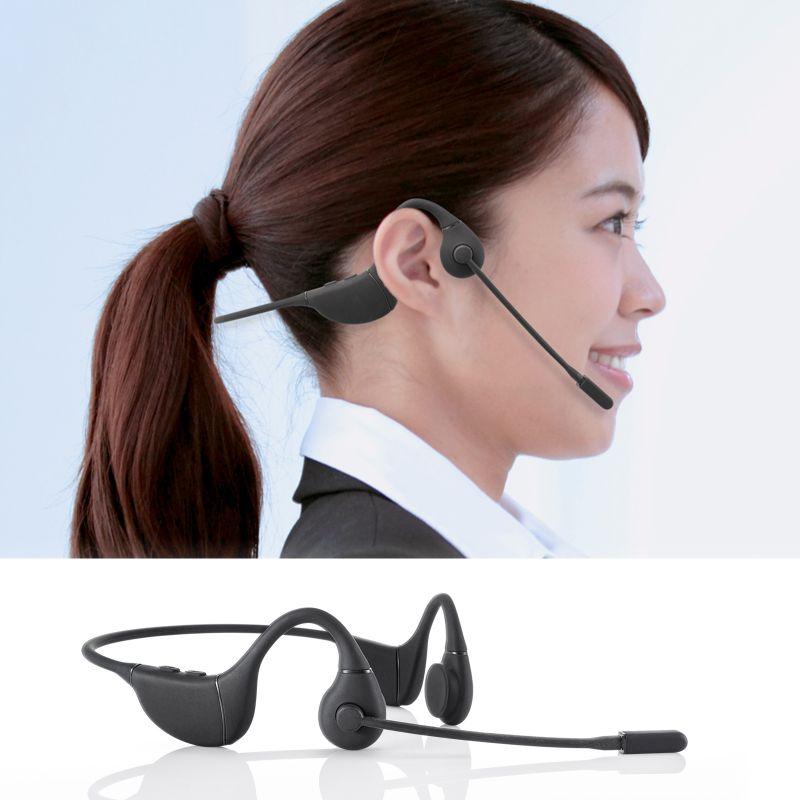 ヘッドホン、&マイク SANWA SUPPLY ワイヤレスヘッドセット 骨伝導 Bluetooth5.3 IPX6防水