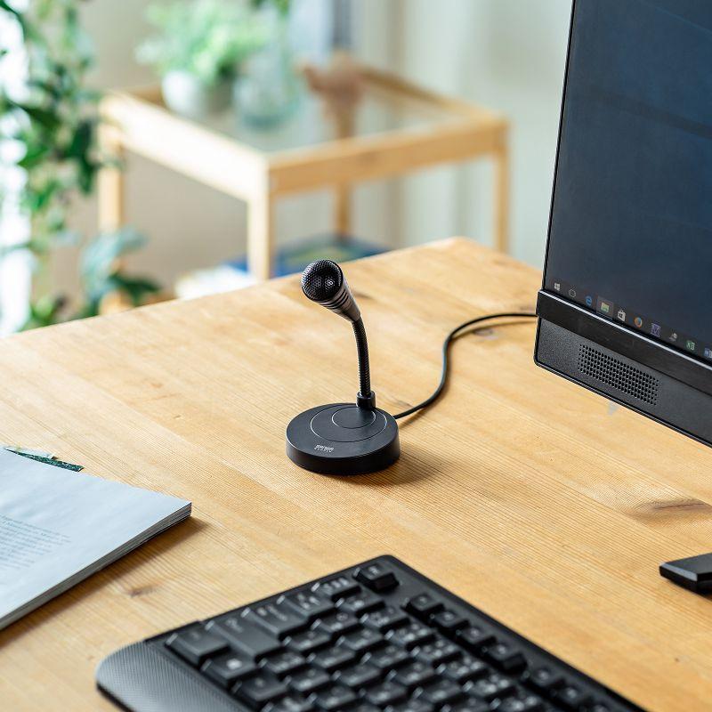 SANWA SUPPLY PCスタンドマイク 単一指向性 スタンド型 アーム