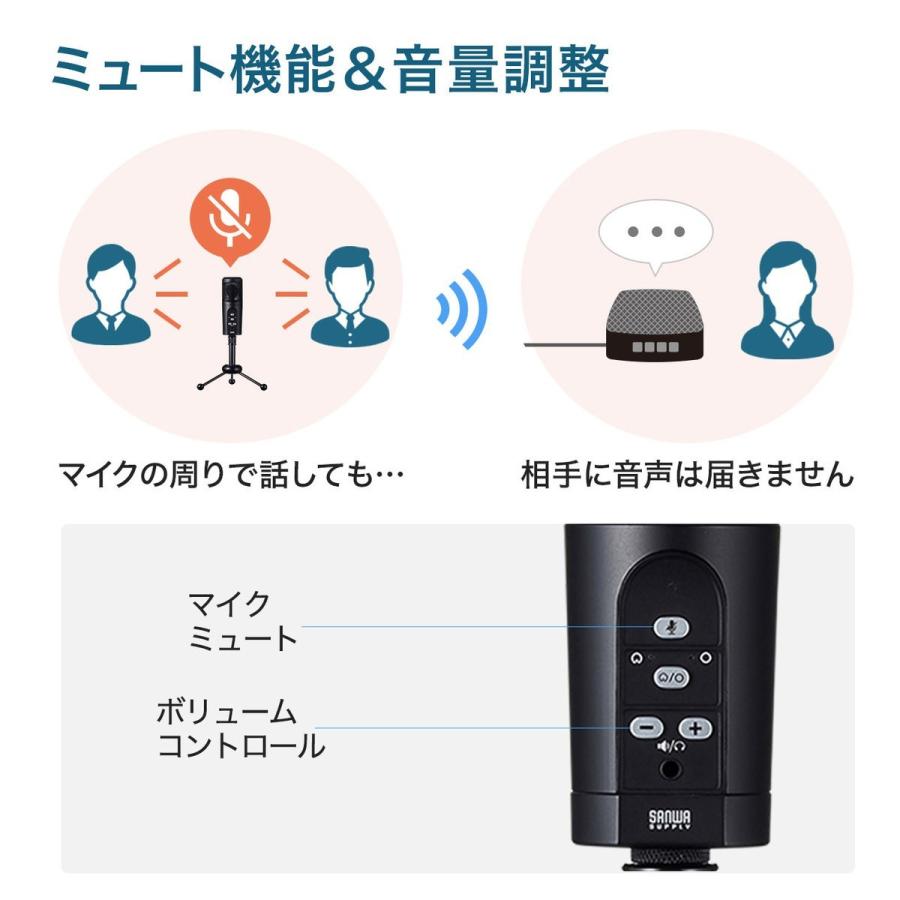 サンワサプライ WEB会議高感度USBマイク PCマイク MM-MCU05BK PCマイク（USB・高感度・全指向性・無指向性・単一指向性